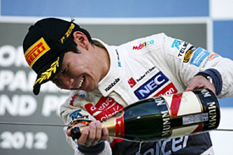 Japanese Gp Kamui Kobayashi Celebrates Amazing Podium F1 News Autosport