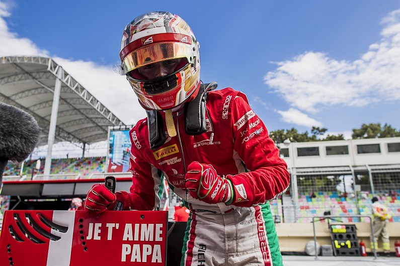 Charles Leclerc Emotional Baku Formula 2 Pole Was For Late Father F2 News Autosport